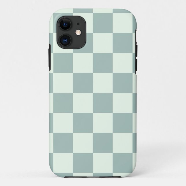 Opal and Honeydew Chequerboard Case-Mate iPhone Case (Back)