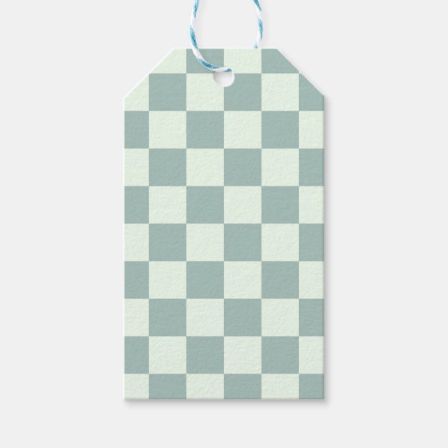 Opal and Honeydew Chequerboard Gift Tags (Front)