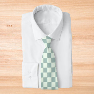 Opal and Honeydew Chequerboard Tie