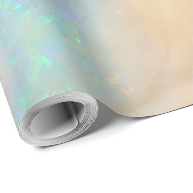 Opal Aquamarine Blue Crystal Quartz Gemstone Rock Wrapping Paper (Roll Corner)