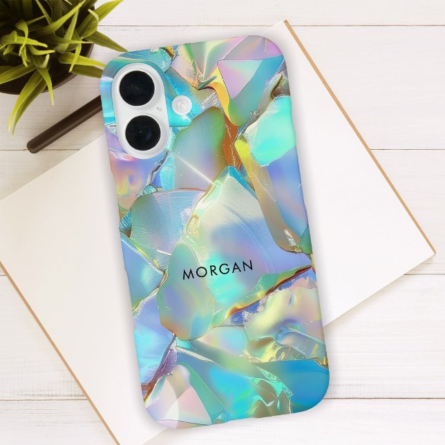 Opal Background & Black Name  Case-Mate iPhone Case (Creator Uploaded)