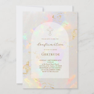 opal background Confirmation Invitation