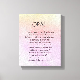 Opal birthstone - October poem art canvas Print