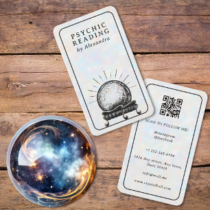 Opal Crystal Ball Psychic Medium QR code  Business Card