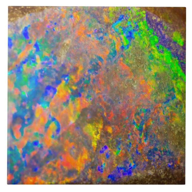 Opal Crystal Gemstone Ceramic Tile (Front)