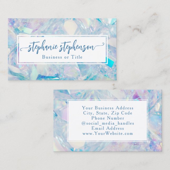 Opal Crystal Gemstone Elegant Fashion Modern Women Business Card (Front/Back)