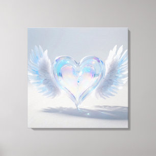 *~* Opal Crystal Heart Angel Wings AP78 Canvas Print