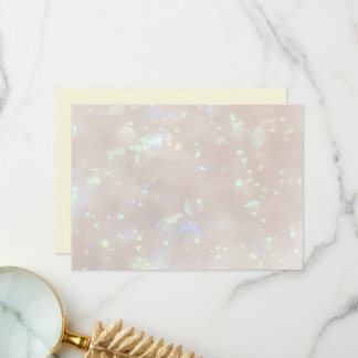 Opal design and pale yellow thank you card