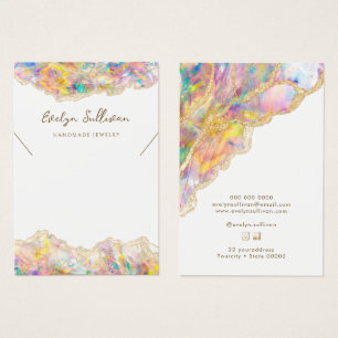 Opal design necklace display card