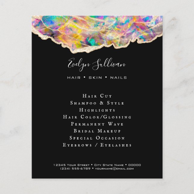 opal design on black flyer (Front)