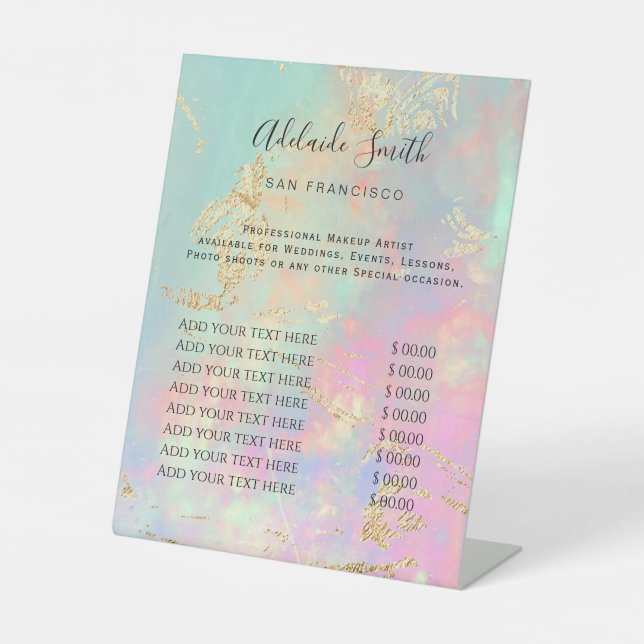 opal design price list Pedestal Sign (Front)