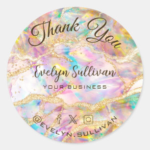 Opal Design Thank you Classic Round Sticker