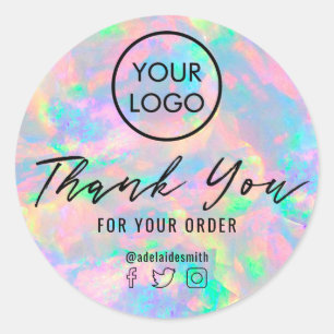 opal gem texture thank you  classic round sticker