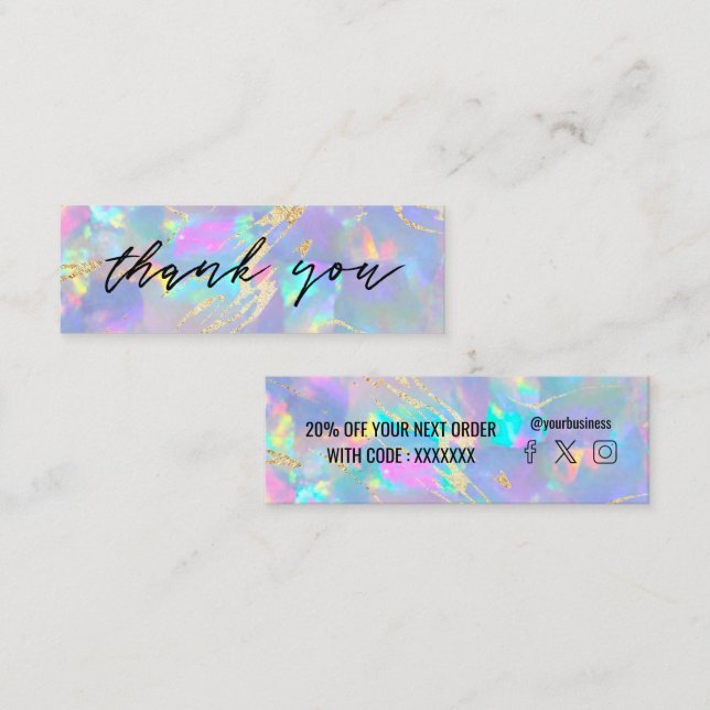 opal gemstone background mini business card (Front/Back)