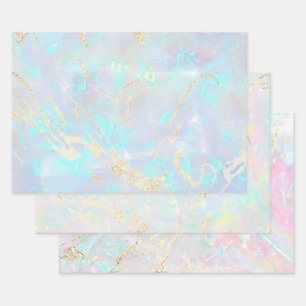 opal gemstone inspired background wrapping paper sheet