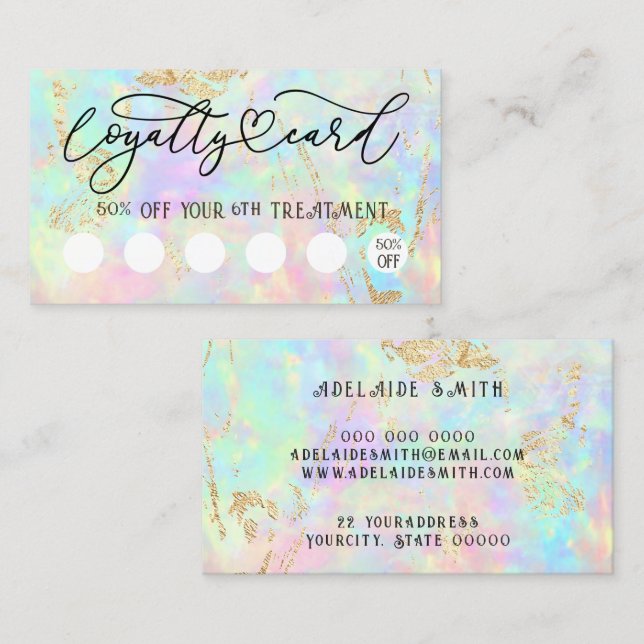 opal gemstone loyalty card (Front/Back)