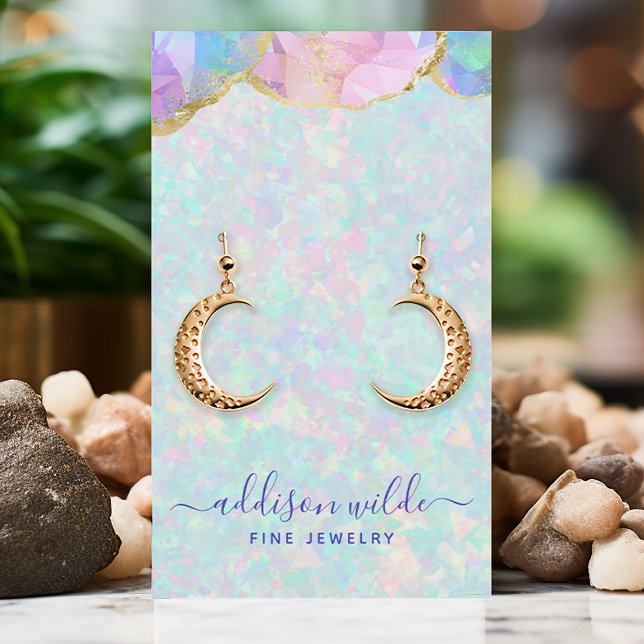 Opal Gemstone Pastel Iridescent Jewellery Display Business Card (Creator Uploaded)