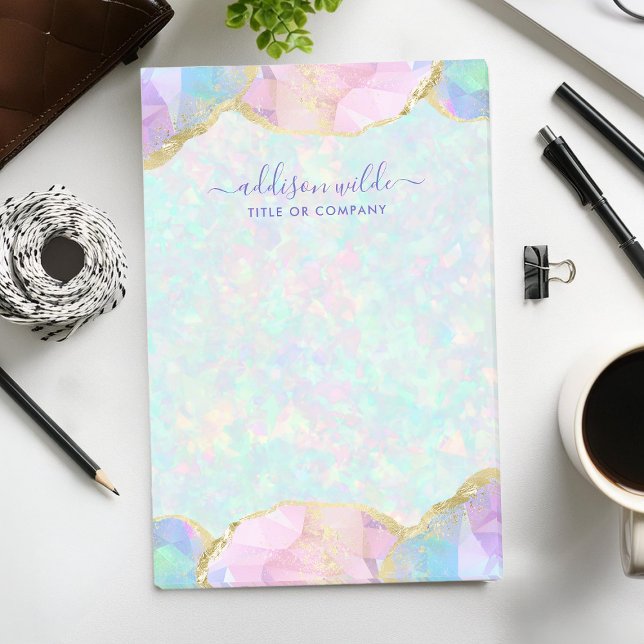 Opal Gemstone Pastel Modern Iridescent Business Post-it Notes (Creator Uploaded)