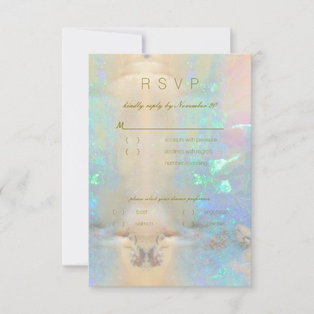 Opal Gemstone Wedding Celebration RSVP Invitation (Front)