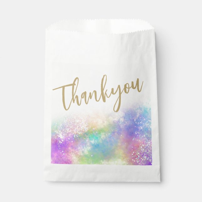 Opal Glitter Rainbow Thankyou Favour Bag (Front)