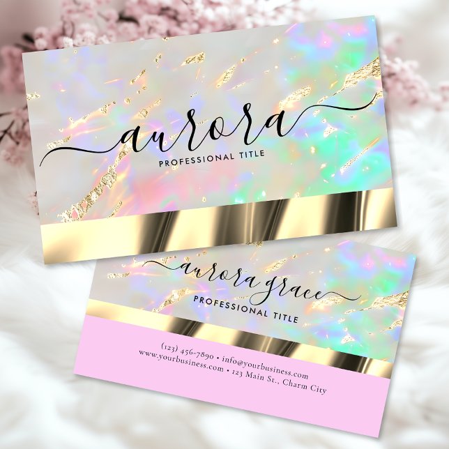 Opal Glow Elegance: The Business Card That Shimmer (Creator Uploaded)