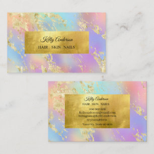 Opal gold textures marble business card