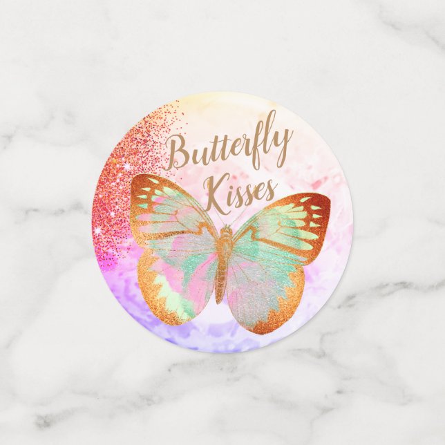 Opal  Golden Rainbow Shimmer Butterflies Confetti (Small Back)