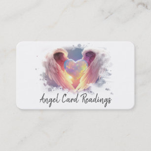 *~* Opal Heart Angel Wings AP78 Blue QR Business Card