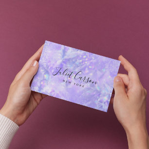  Opal Holographic Glitter Purple Business Card