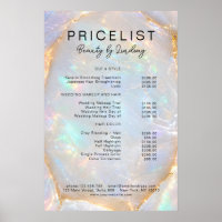 Opal Holographic Marble Salon Price List