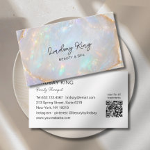 Opal Holographic Marble Salon QR Code