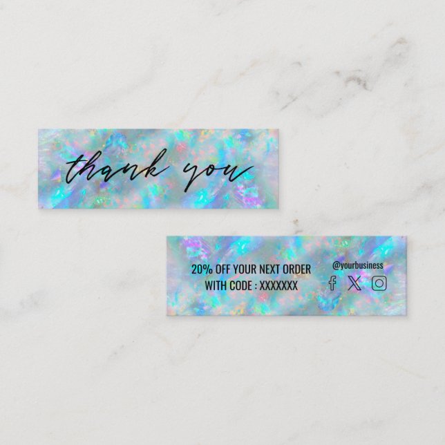 opal inspired background mini business card (Front/Back)
