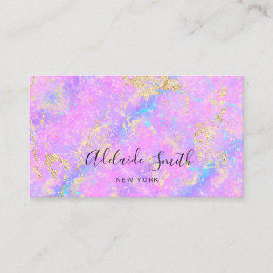 opal inspired purple blue texture business card