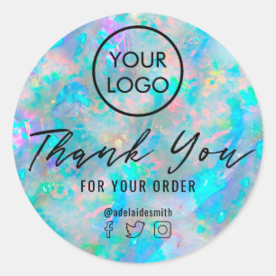  • opal inspired texture thank you  classic round sticker