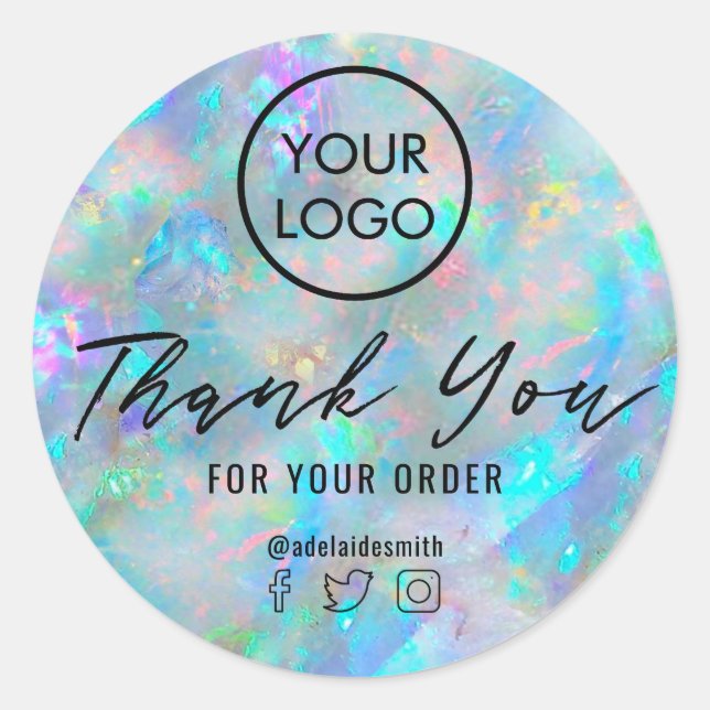  • opal inspired texture thank you  classic round sticker (Front)