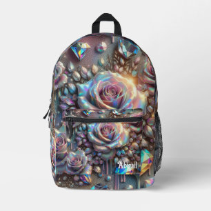 Opal Iridescent Rose School Backpack