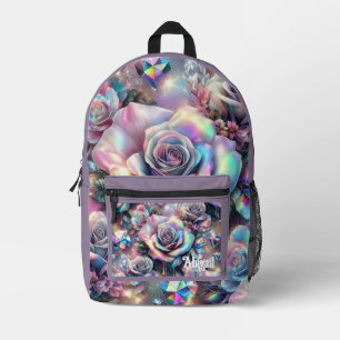 Opal Iridescent Rose School Backpack