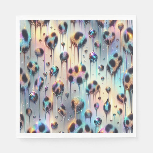 Opal Leopard Print Luxury Napkins (Front)