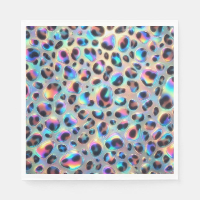 Opal Leopard Print Luxury Napkins (Front)