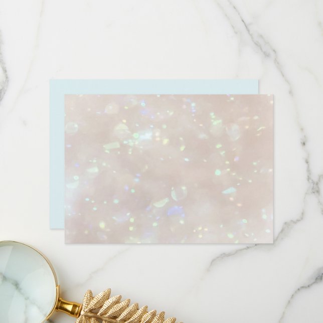 Opal & Light Blue Flat Thank You Card (Front/Back In Situ)