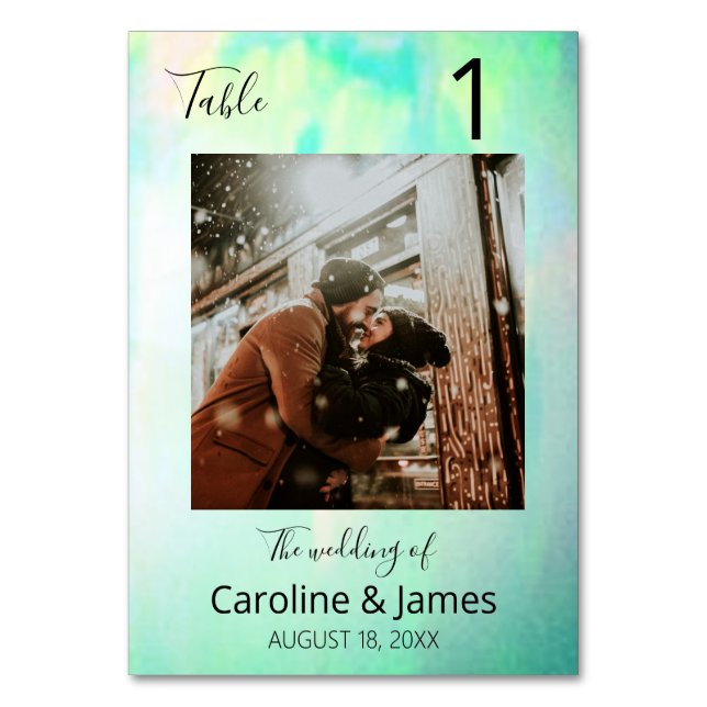 Opal Lovely Moments Photo Wedding Table Number (Back)