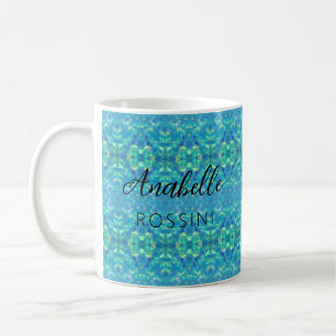 Opal Mandala Pattern Blue Green Tones Coffee Mug