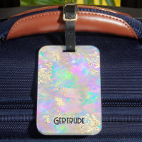 opal mineral photo luggage tag