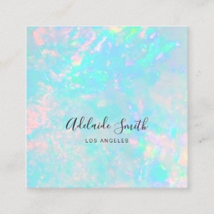 opal mineral stone photo square business card