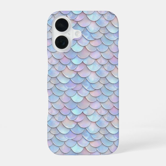Opal Pastel Scale Pattern iPhone 16 Case (Back)