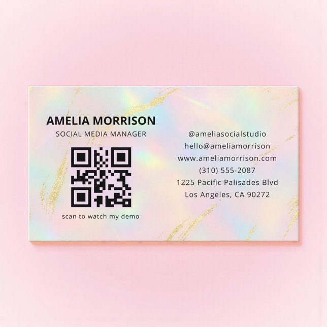 Opal QR Code Minimalist Professional Business Card (Creator Uploaded)