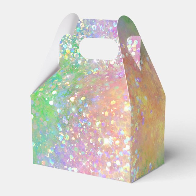 Opal Rainbow Glitter Favour Box (Back Side)