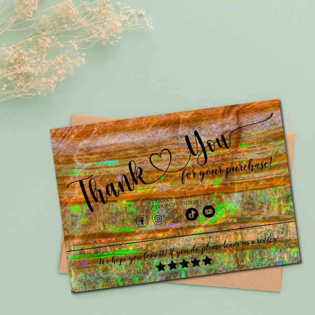 Opal Rock Layers Thank You Business Card (Creator Uploaded)