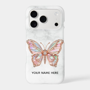 Opal Rose Gold Diamond Butterfly Custom Case