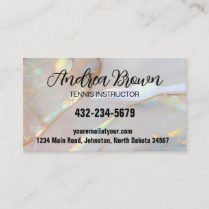 Opal Stone and Faux Gold Background Business Card